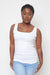 Radiance Off Shoulder Mid Size Tank Top-White