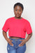 Effortless Chic Loose Fitting Short Sleeve Crop Top-Red